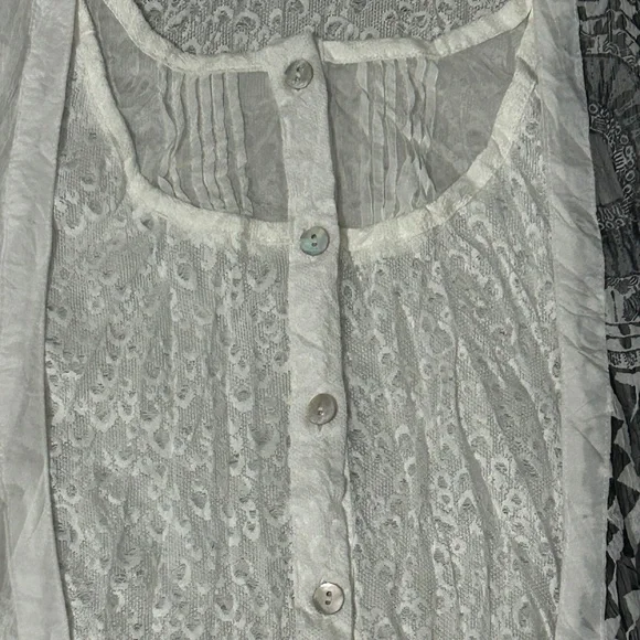 LIKE NEW! Women's Elena Wang Sheer Boho Layered Top - MEDIUM - Picture 12 of 13